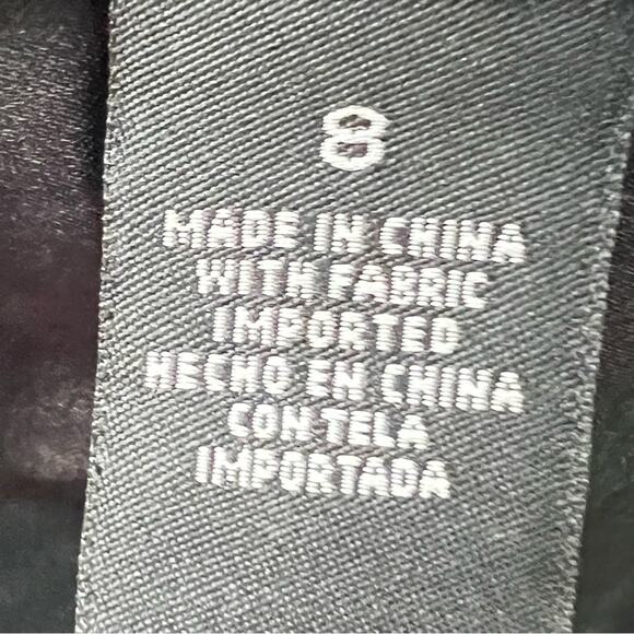 Democracy black silk one shoulder formal cocktail dress size 8 B154 - Picture 3 of 5